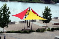Umbrella Benches on Rivers Landing