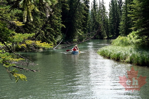 Canoeing near Banff, Alberta
