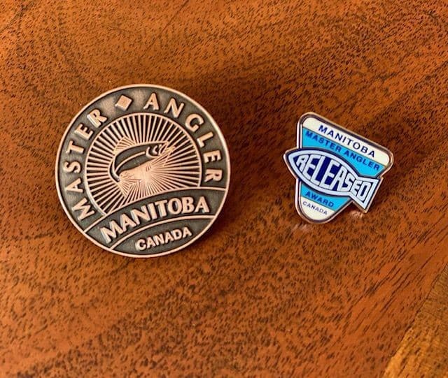 Badges earned while on the Red River in Manitoba Canada through the Master Anglers Program.