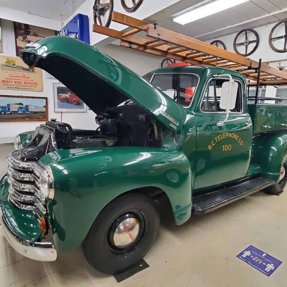 This 1951 Chevrolet 3100 ex. BC Tel truck was rusting in the fields near Nanaimo British Columbia. BC TEL shop staff restored it to its original condition.