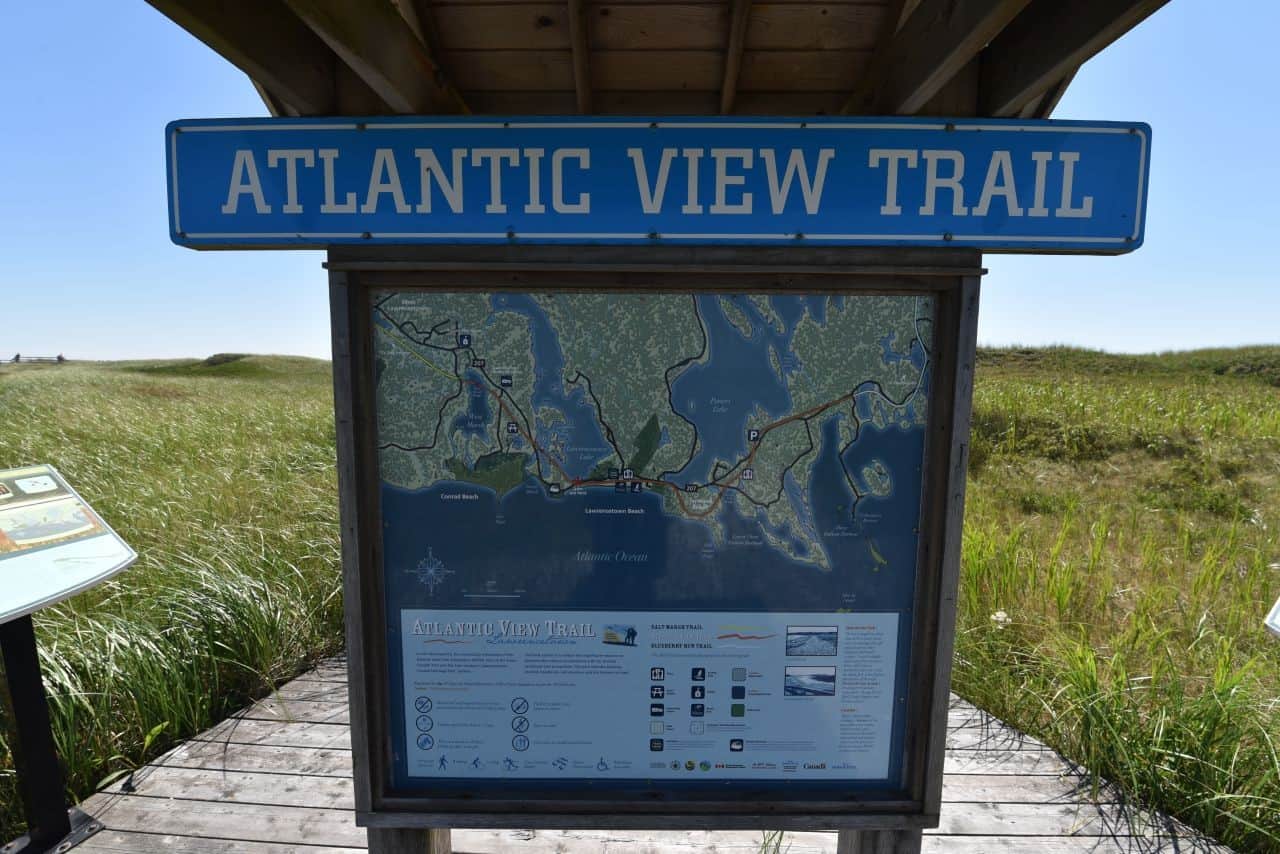 Atlantic View Trail, NS is well signed and easy to follow when exploring Nova Scotia Canada.