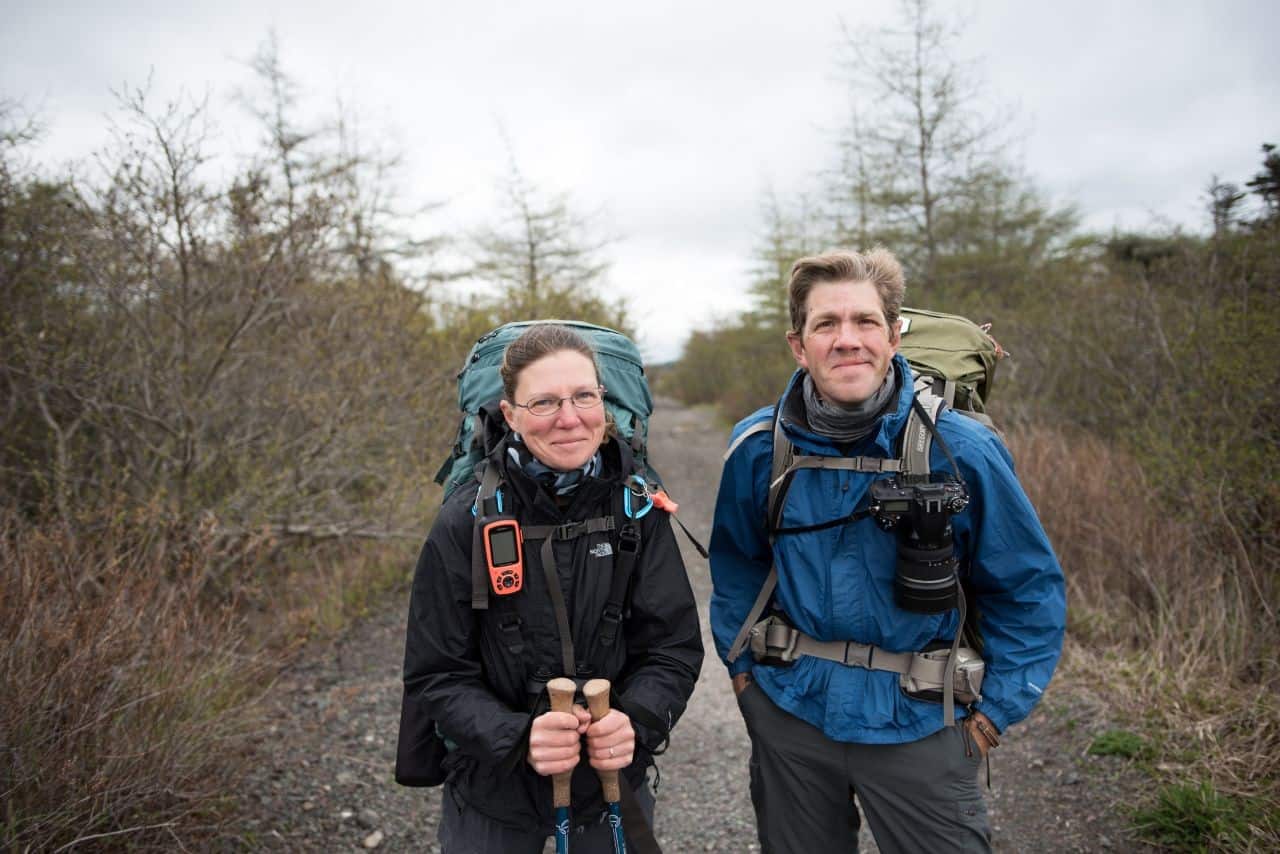 Sonya Richmond and Sean Morton during the Come Walk With Us Expedition on the Trans Canada Trail