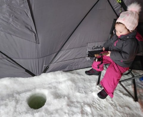 Kids fishing is year round in Alberta Canada. Winter brings ice fishing, which in many cases is even more interactive for kids.