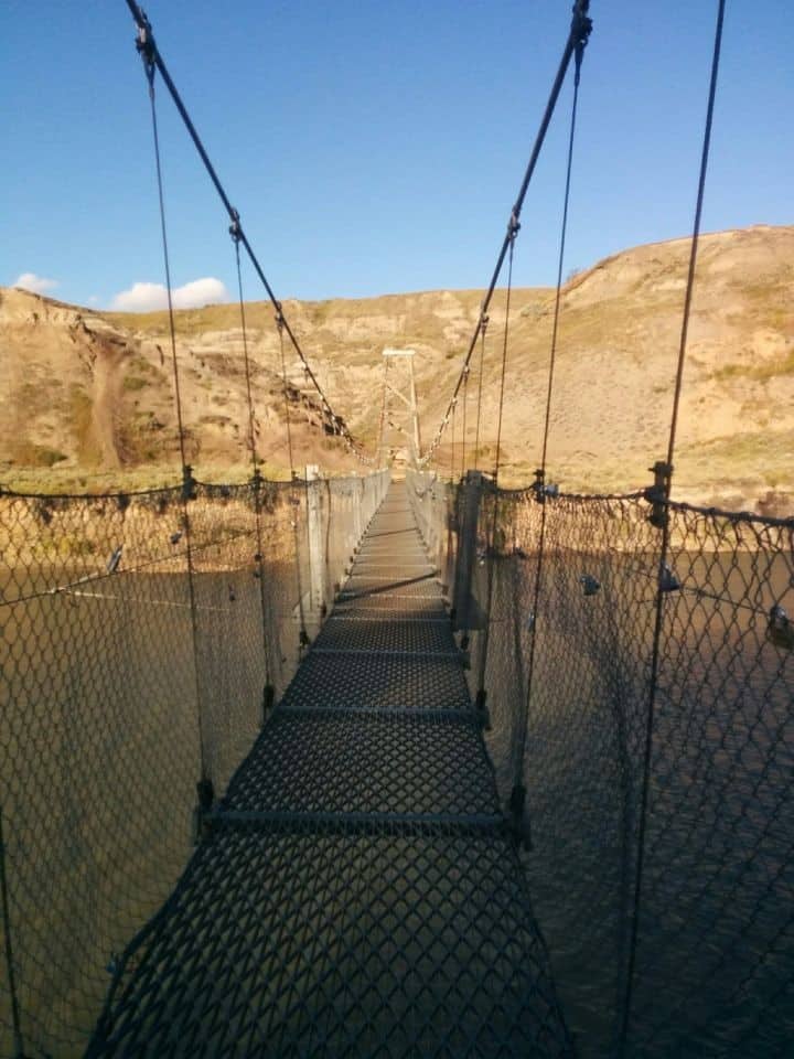 Years ago the Drumheller suspension bridge was open to the public