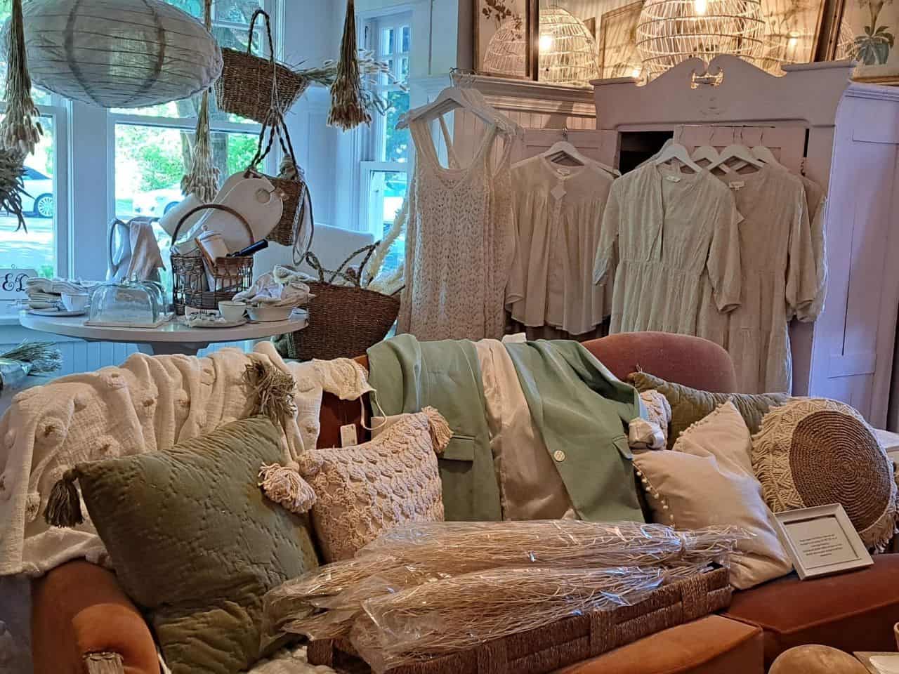 Home décor and vintage clothing for sale at The Little White House