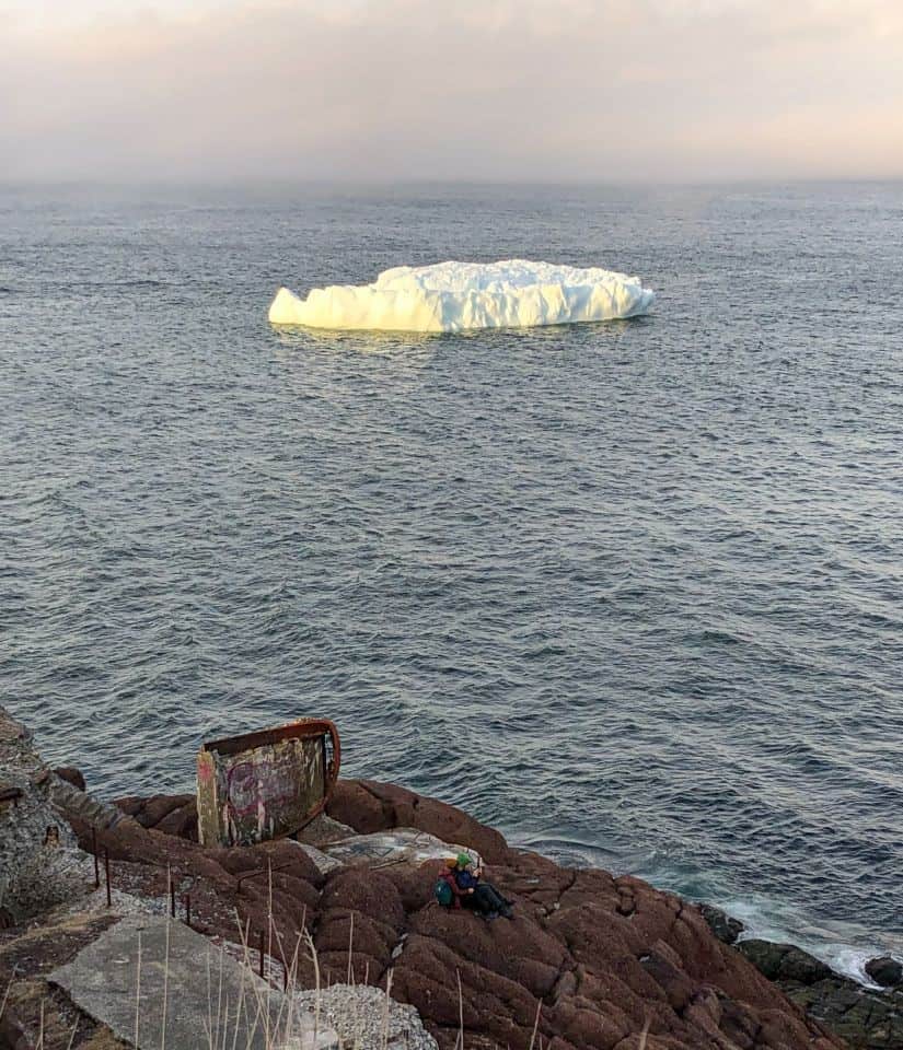 An iceberg off Fort Amherst in St. John’s Newfoundland Canada sometimes these are called Growlers.