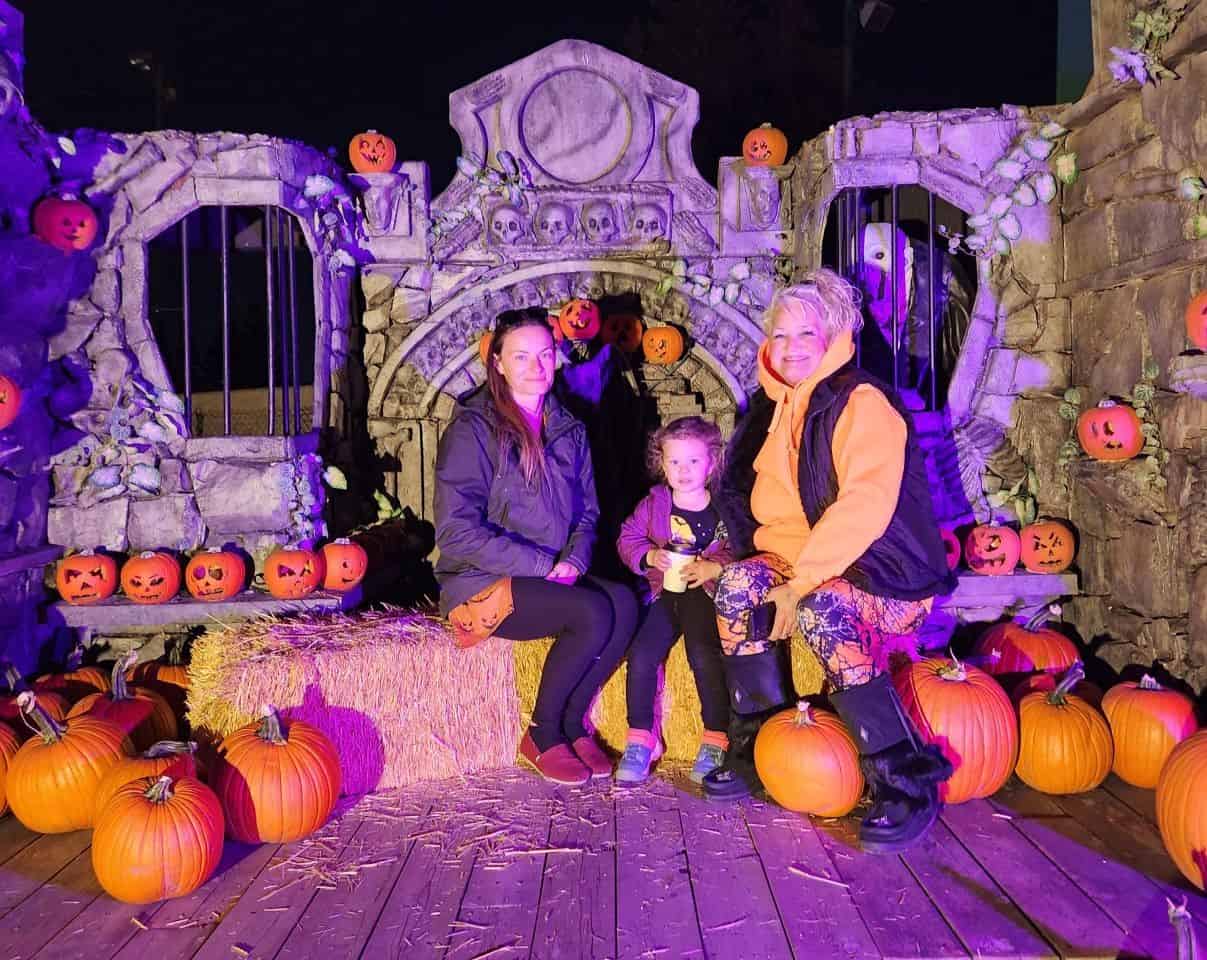 Family photo of Seekers at Pumpkins After Dark in Calgary Alberta Canada