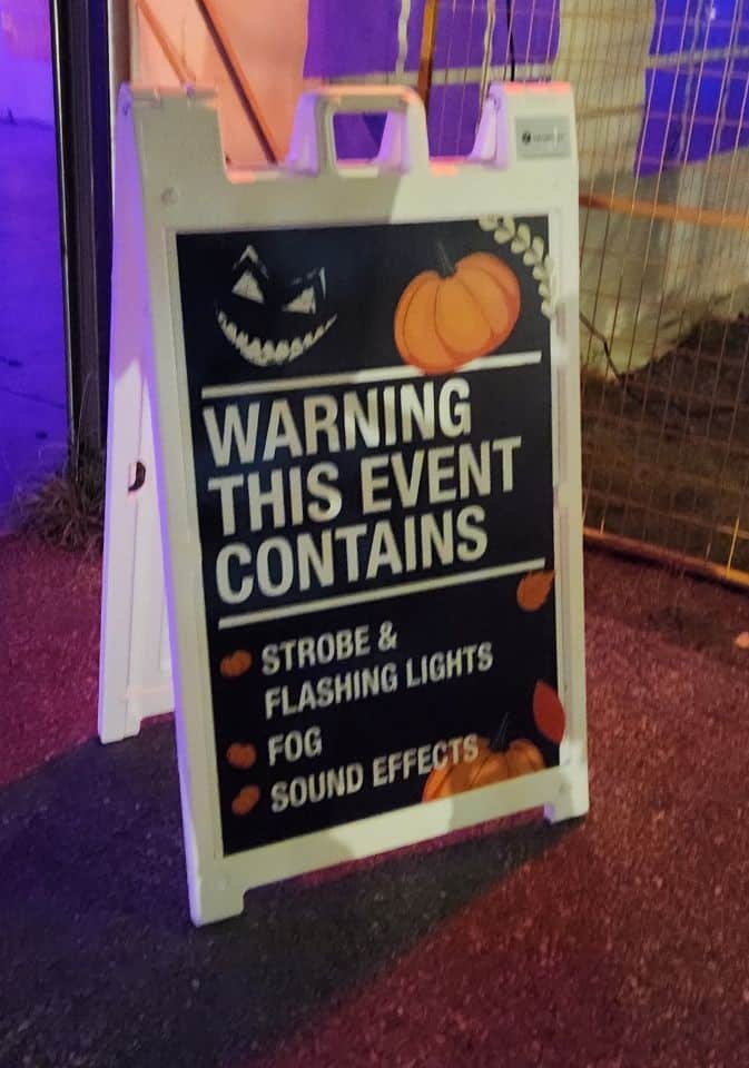 Warning Pumpkins After Dark has flashing lights and noises