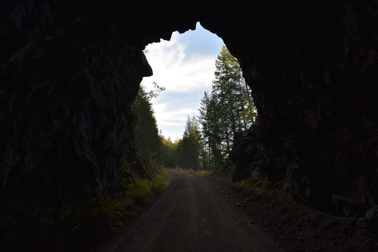 Although the Bulldog Tunnel is the most famous train tunnel on the Columbia and Western Rail Trail, there are several smaller ones that hikers and cyclists must pass through as they progress along the trail.