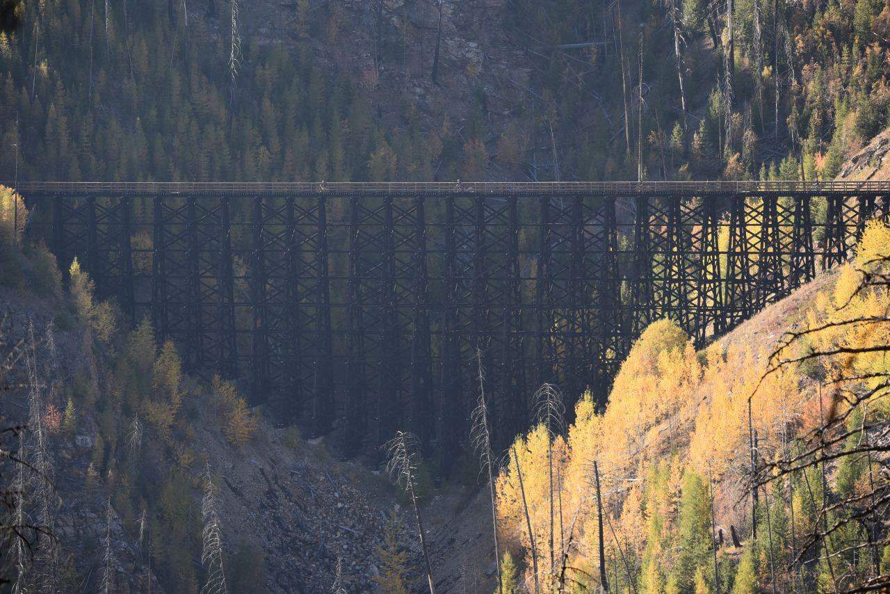 Learn about the incredible engineering feat required to construct a railway line through Myra Canyon while hiking or cycling its 18 wooden trestle bridges.