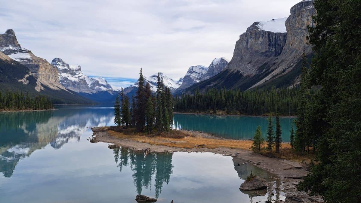 Spirit Island in the Canadian Rocky Mountains on Maligne Lake is one of the most photographed locations in Canada
