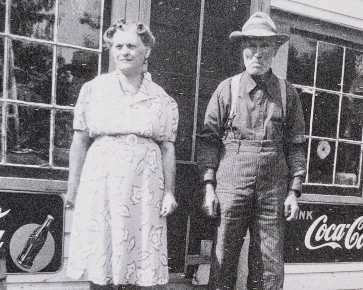 A photo of the Graves family in front of their Mulhurst Store. The Graves Wildlife Sanctuary Trail in Alberta is named after them