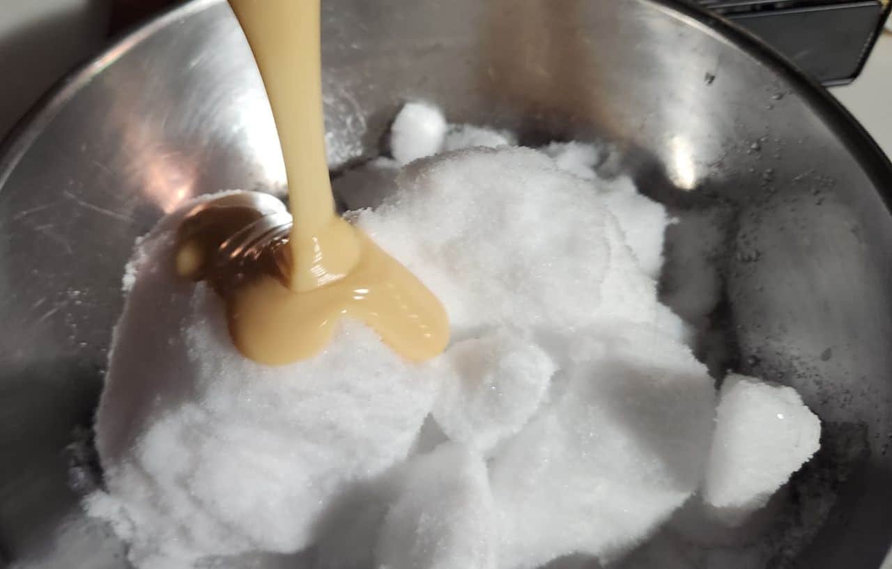 Making ice cream from snow is suoer easy and takes only minutes to prepare this fun treat.