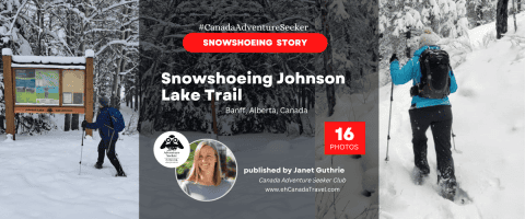 Snowshoeing Johnson Lake Trail in Banff National Park