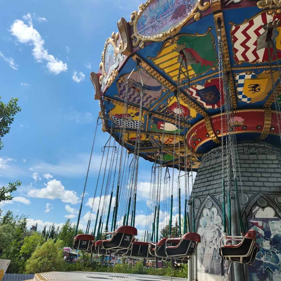 Large swing ride at Calaway Park is always a popular attraction for everyone while visiting this amusement park in Alberta Canada.