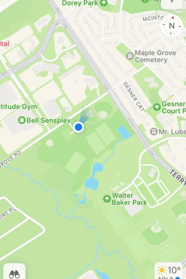 Walter Baker Park is located at the corner of Maple Grove Road and Terry Fox Drive in Kanata, Ontario