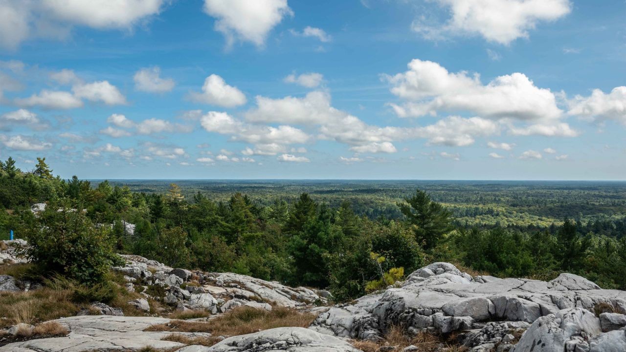 Crack Hiking Trail in Ontario Canada views from the summit in Eastern Canada.