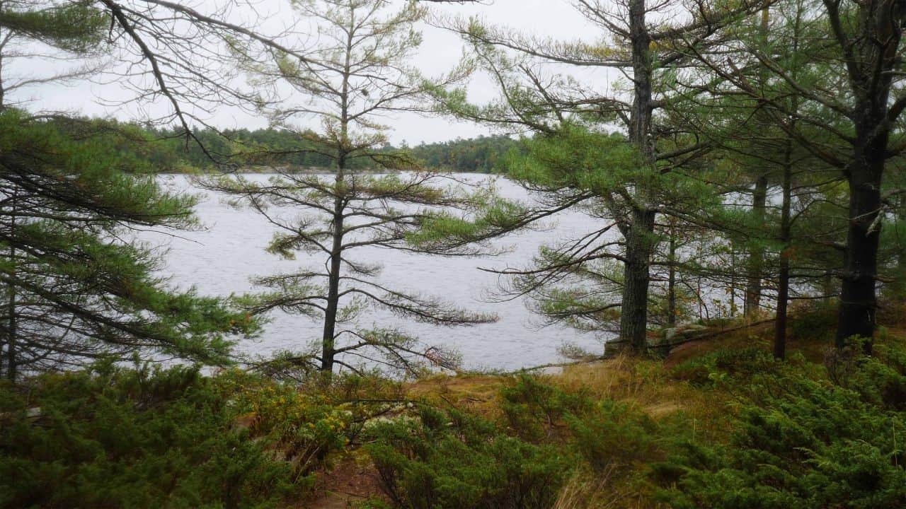 Grundy Lake Provincial Park near French River in Ontario Canada and the Canadian Shield.