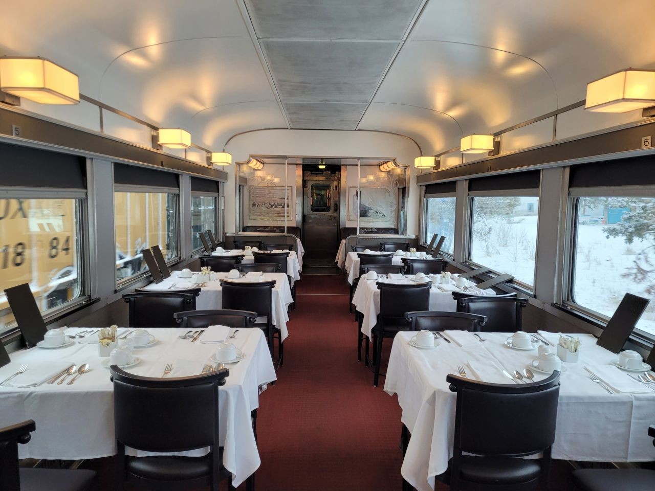 Meals on board Via Rail's The Canadian are served in the elegant dining car with its white tablecloths and fine china.