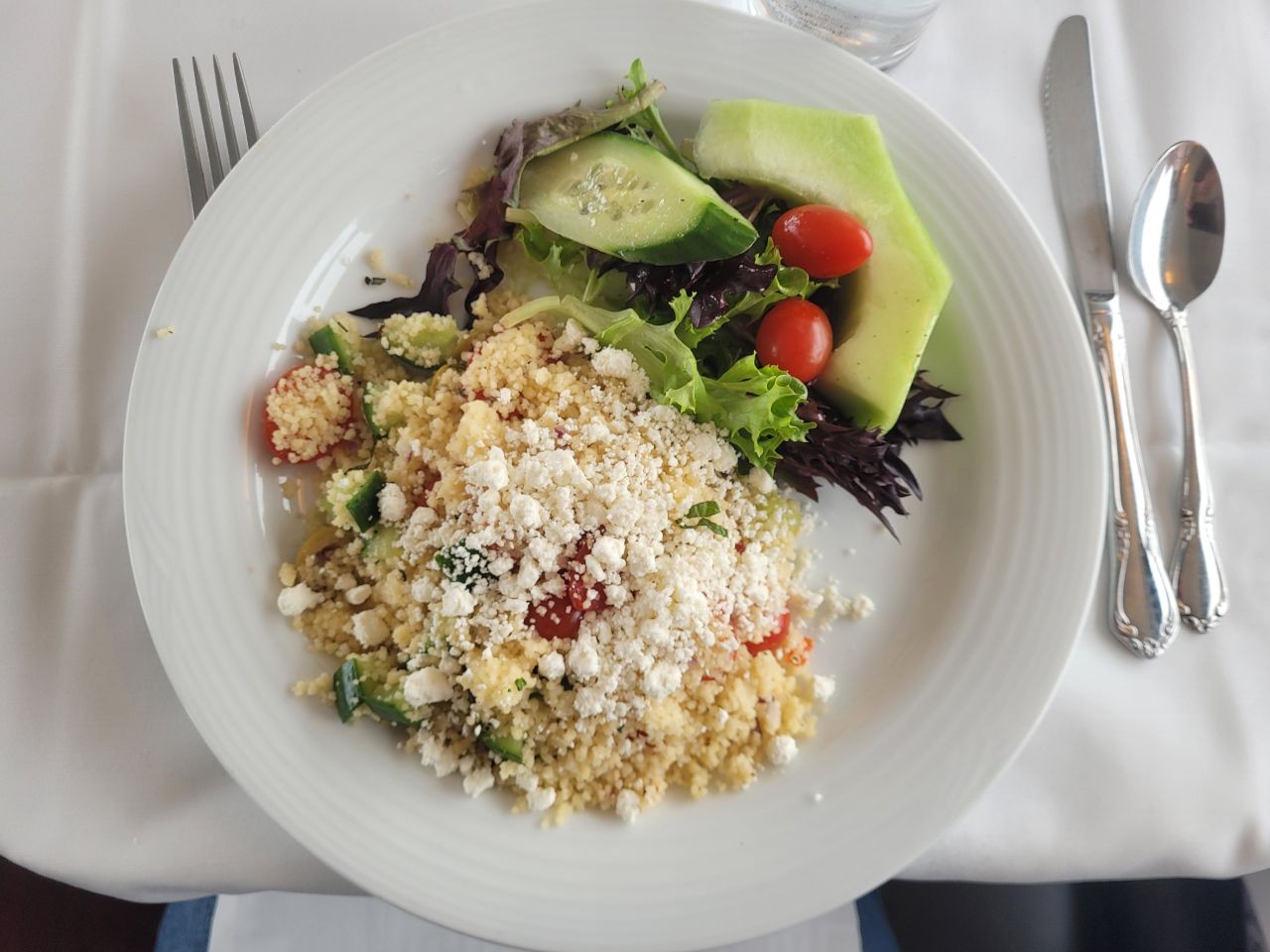 One of my favorite lunches on board Via Rail's The Canadian consisted of couscous and fresh salad.