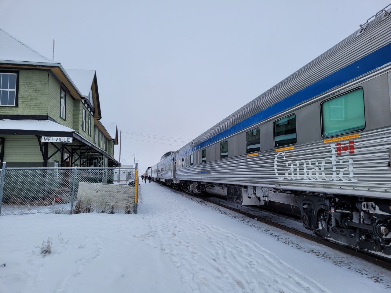 Melville Saskatchewan is a stop for passengers traveling across Canada on board Via Rail's The Canadian where they can step off and stretch their legs.