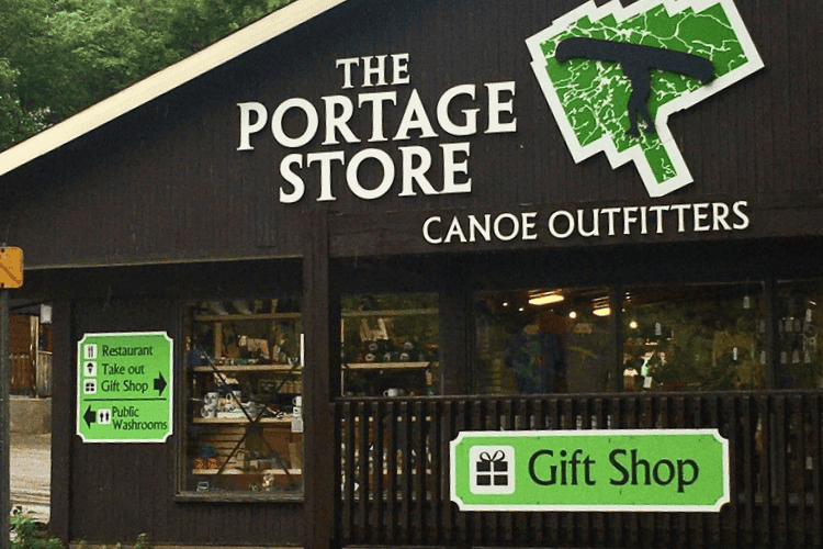 Four Great New Years Resolutions for Canadian Adventurers in 2025 starts with The Portage Store and Canoe Outfitters, off Highway 60 in Algonquin Park, Ontario