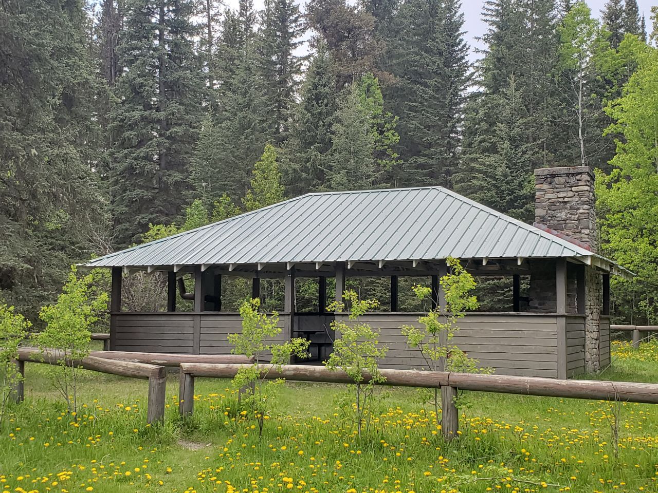 Some backcountry random camping areas have large sheltered pavilion.