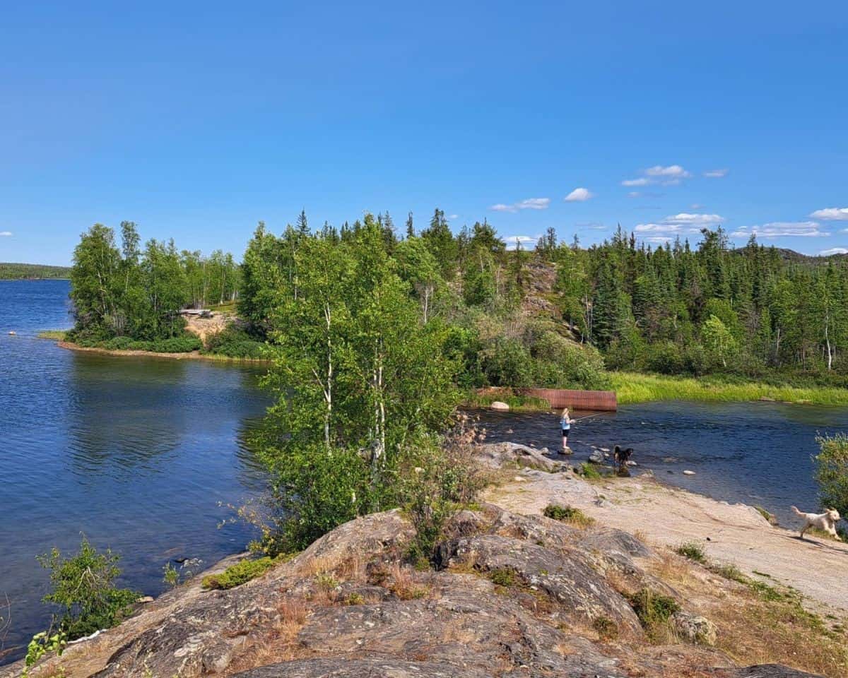 Tibbet Lake is the last stop on the Ingraham Trail during the summer. In the winter, this is where a private ice road begins to take workers to the famous diamond mines of the Northwest Territories.