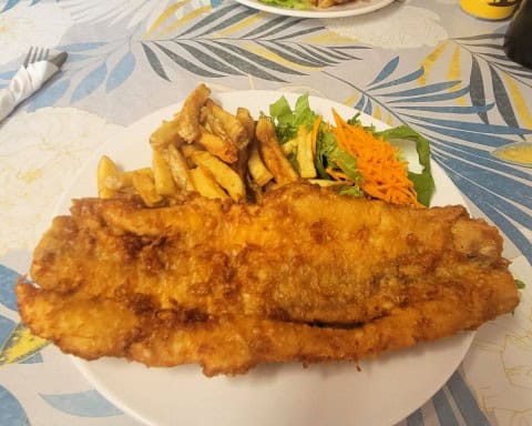 Bullock's BIstro in Old Town Yellowknife is famous for its fresh wild caught fish and chips.