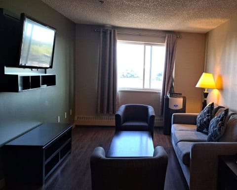 Capital Suites in Yellowknife is a hotel that has many 1-room apartment style rooms for guests to enjoy.