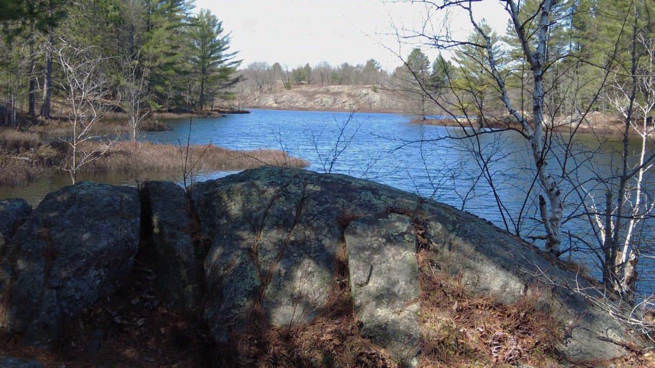 Looking Out Over The Beaver Pond while backpacking and sightseeing on the Ganaraska Hiking Trail in Ontario