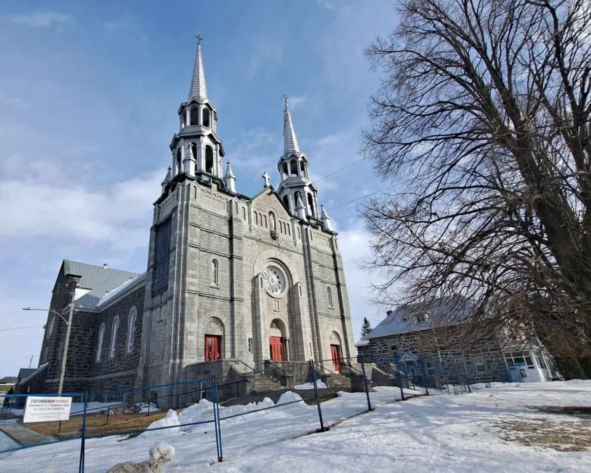 The Catholic Church is a major landmark in most small towns in Quebec. This is the church in Marieville, the town I stayed in during a student exchange program. The church is closed now as it is in need of repairs.