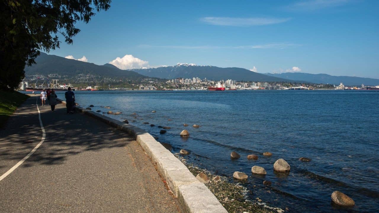 Sea Wall Stanley Park is a very popular route for sightseeing, walking and biking.