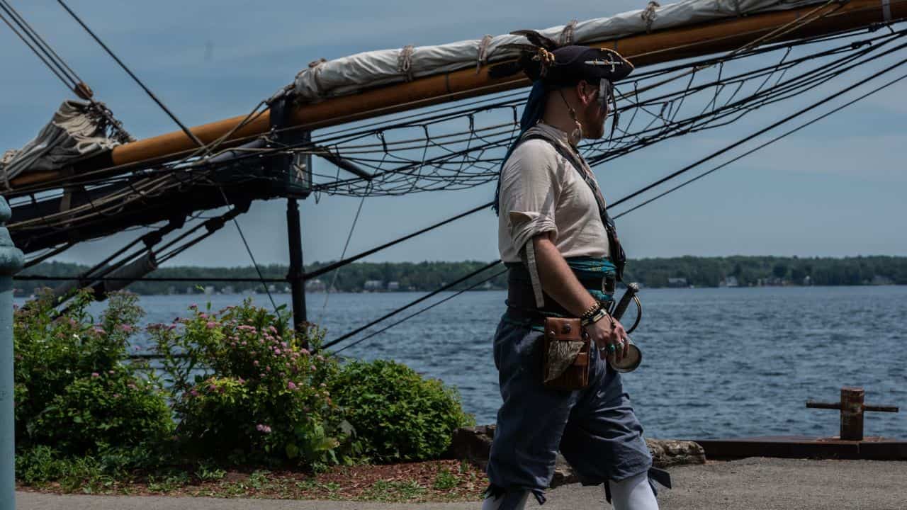 A Man Dressed As A Pirate At The Tallship Festival