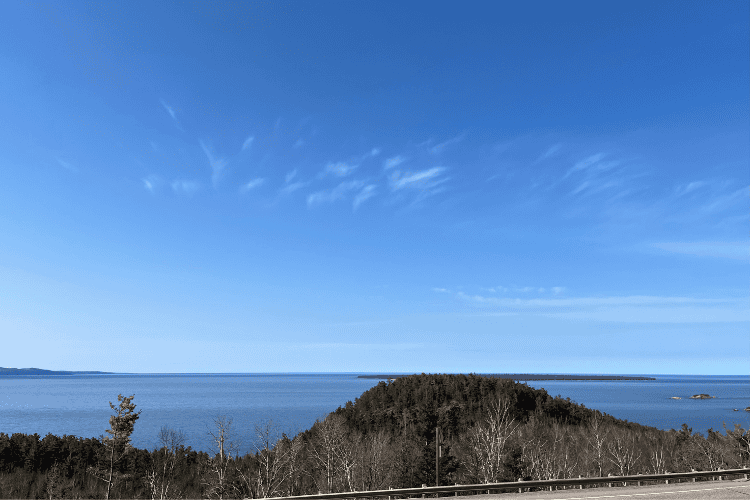 View of Agawa Bay, Lake Superior, taken from the Agawa Bay Scenic Lookout, Ontario.
