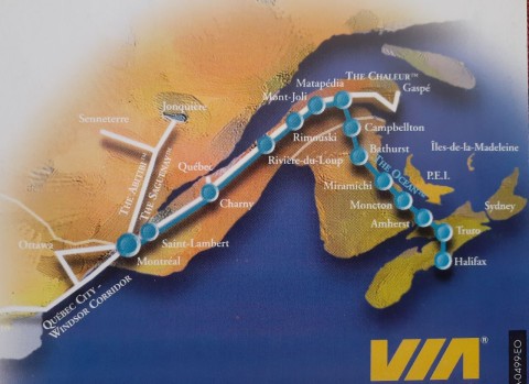 Via Rail's The Ocean makes numerous stops in communities across Quebec, New Brunswick, and Nova Scotia as it traces the historic route through Atlantic Canada.