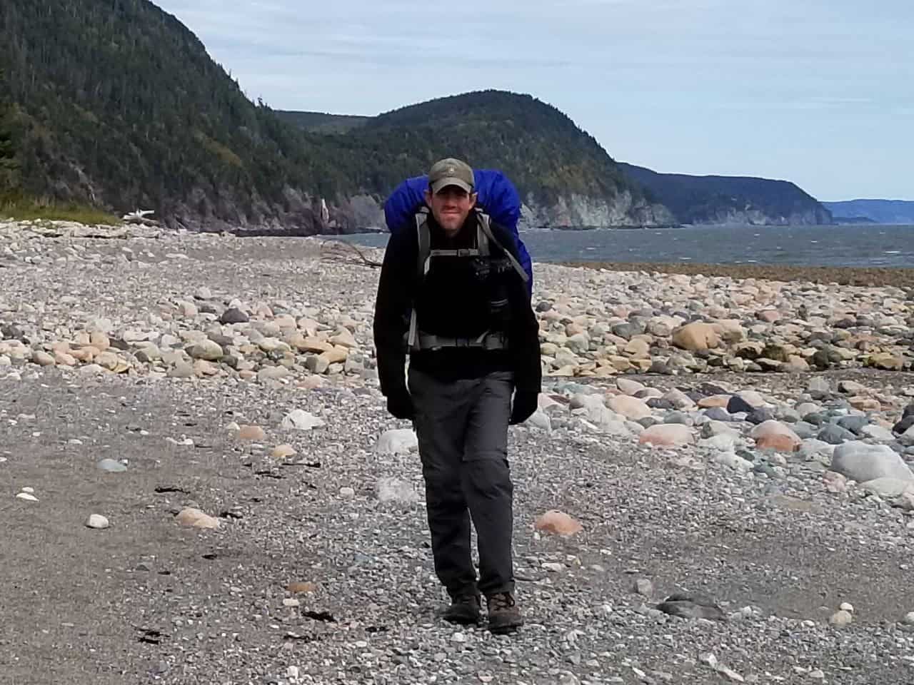 Seely Beach is a popular place camp for hikers on the Fundy Footpath, but we crossed the beautiful pebbled beach on our final day of hiking the wilderness footpath.