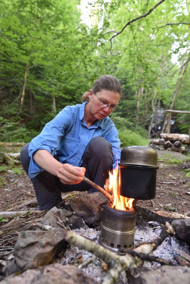 When gas canisters were unavailable, we used wood to fuel our lightweight stove to cook on the trail easy and efficient. Perfect for quick, hot meals after a long day hiking across Canada's rugged terrains.