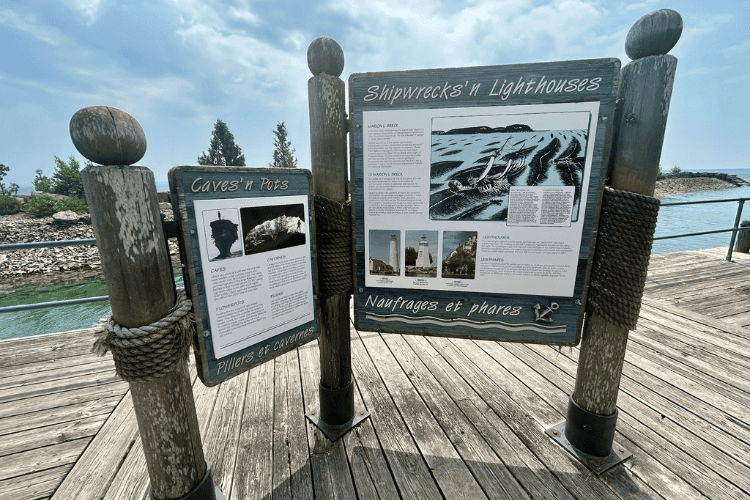 Information signs found at Beachy Cove on Flowerpot Island, near Tobermory, Ontario.