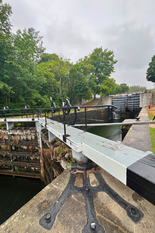 Jones Falls, Lock 42 on the Rideau Canal, historical equipment and machinery, Ontario