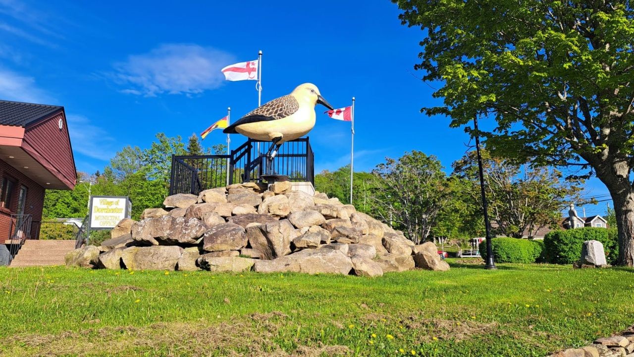 World's Largest Sandpiper Carving in Dorchester New Brunswick's town square.