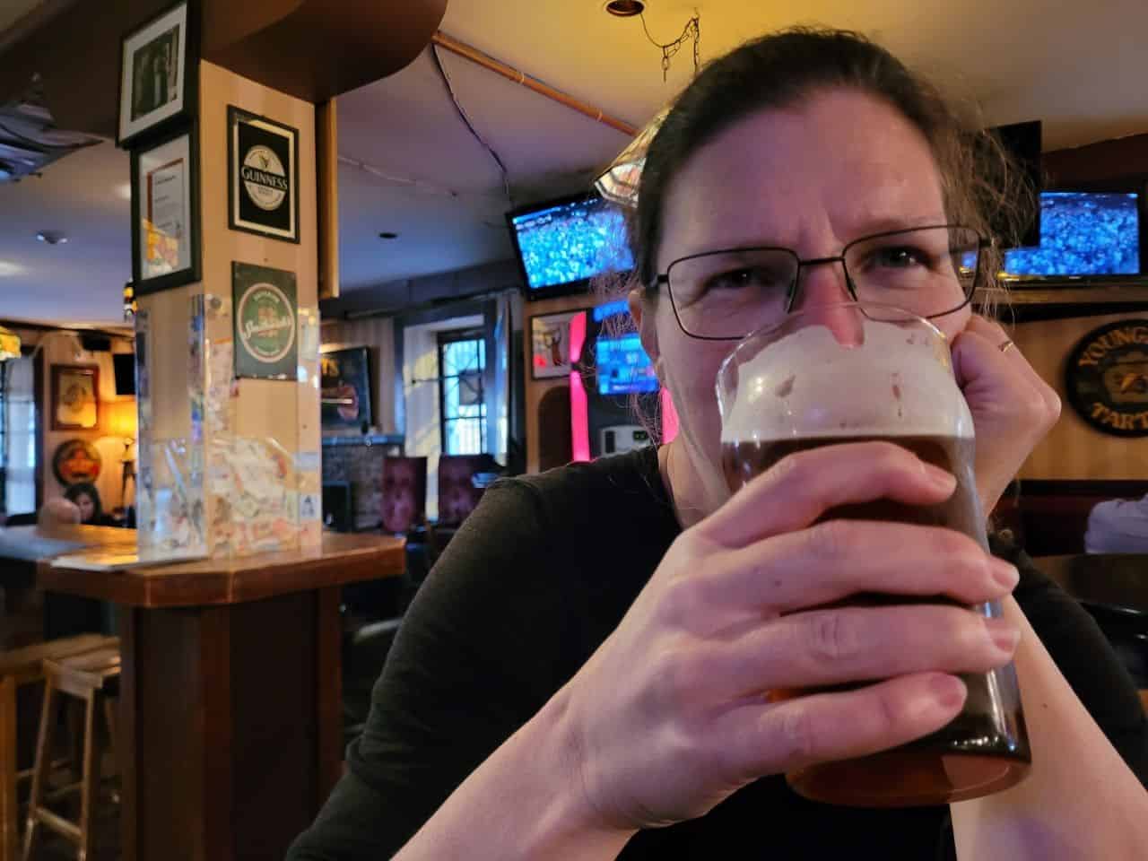 Enjoying a perfectly poured pint at The Duke of Duckworth, where the atmosphere is warm, the locals are friendly, and every sip feels like a true taste of Newfoundland.