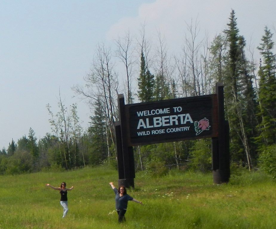 Northern Alberta welcomes you with the large wooden sign near the Northwest Territories and Alberta border.