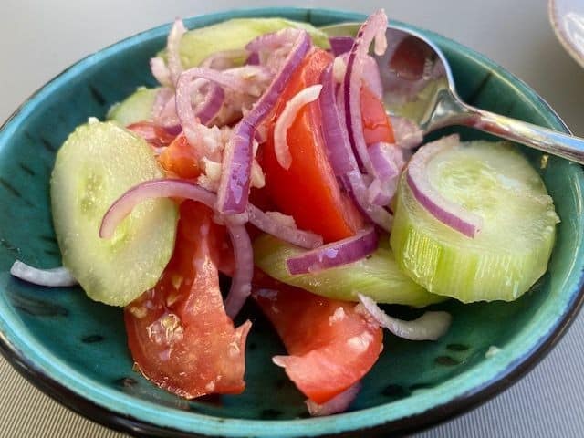 My light salad at Tiflisi Restaurant in Toronto Ontario - Janel's Foodie Adventures