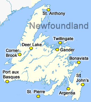 Newfoundland Labrador Adventure Map