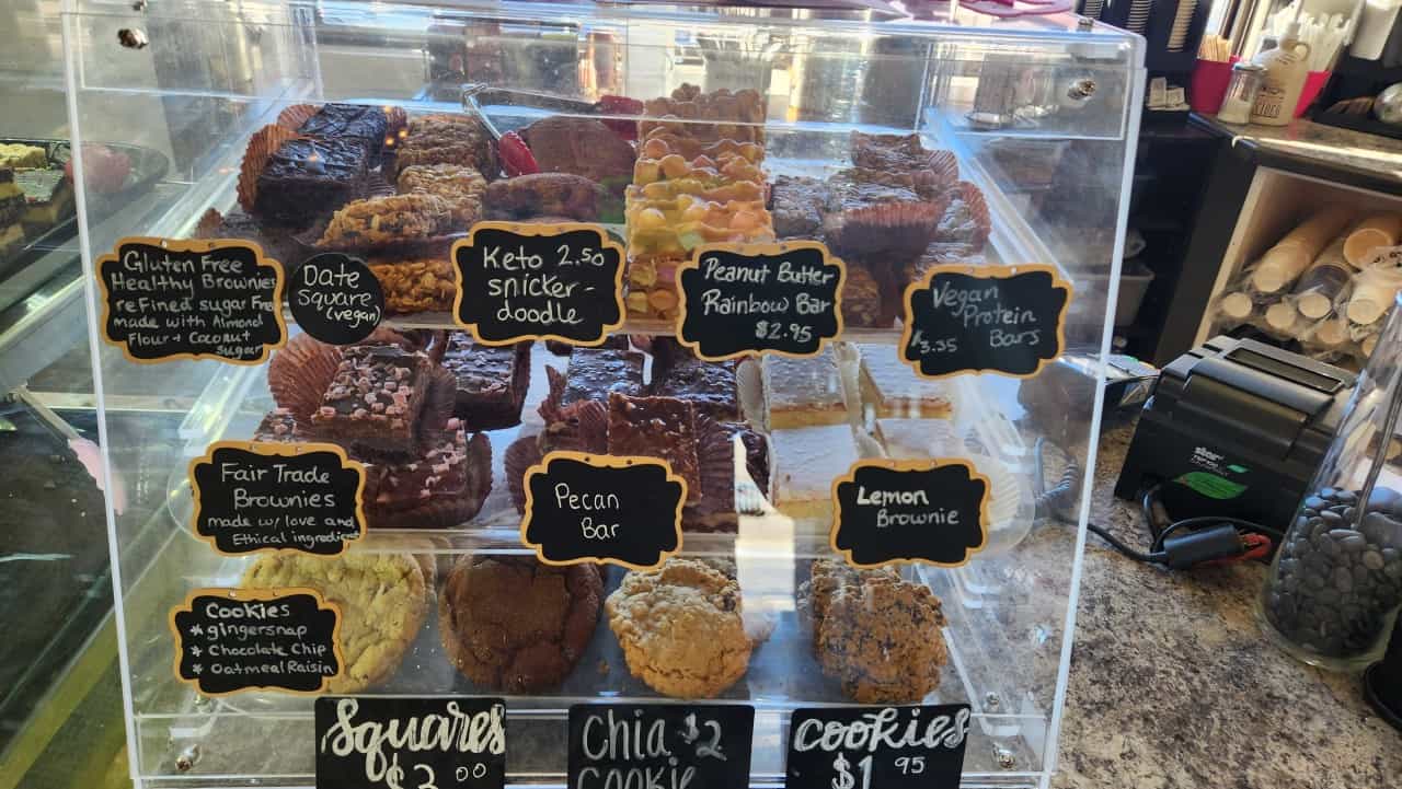 Multiple Displays of Baked Goods in Olds - This bakery in Olds Alberta has a ton of options to choose from. Everything looked delicious!