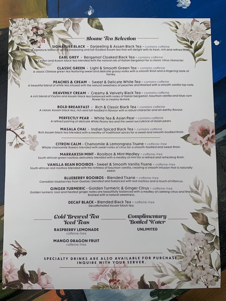 Sloane Tea Menu at the Watering Can Flower Market in Vineland Ontario Canada  - Heavenly Cream is my absolute favourite Sloane Tea on this fantastic tea menu at the Watering Can in Vineland, Ontario, Canada.