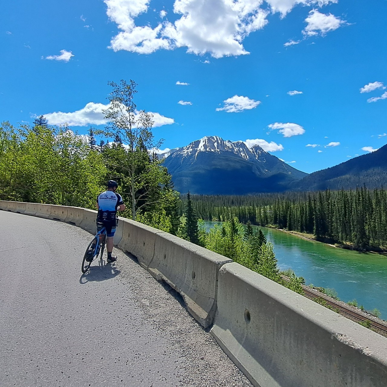 Road Biking in Banff National Park - The best thing about cycling the Bow Valley Parkway in Banff National Park are all the incredible mountain views. We had a perfect day, and I am pretty sure that I said, "Wow, this is so pretty" around every bend.
