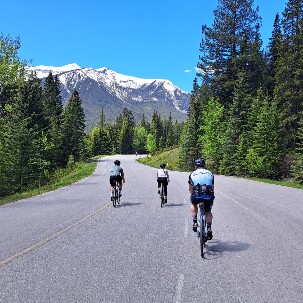 Cyclists only on Bow Valley Parkway in Banff - The Bow Valley Parkway is a very popular route for cyclists of all abilities. Everyone from bikepackers, to tourists on ebikes and road cyclists training for their next race love to take advantage of the safe car free roads for a fantastic day on bike.