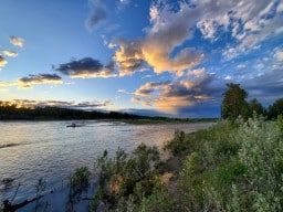 Red Deer River Sunset in Sundre Alberta Canada 